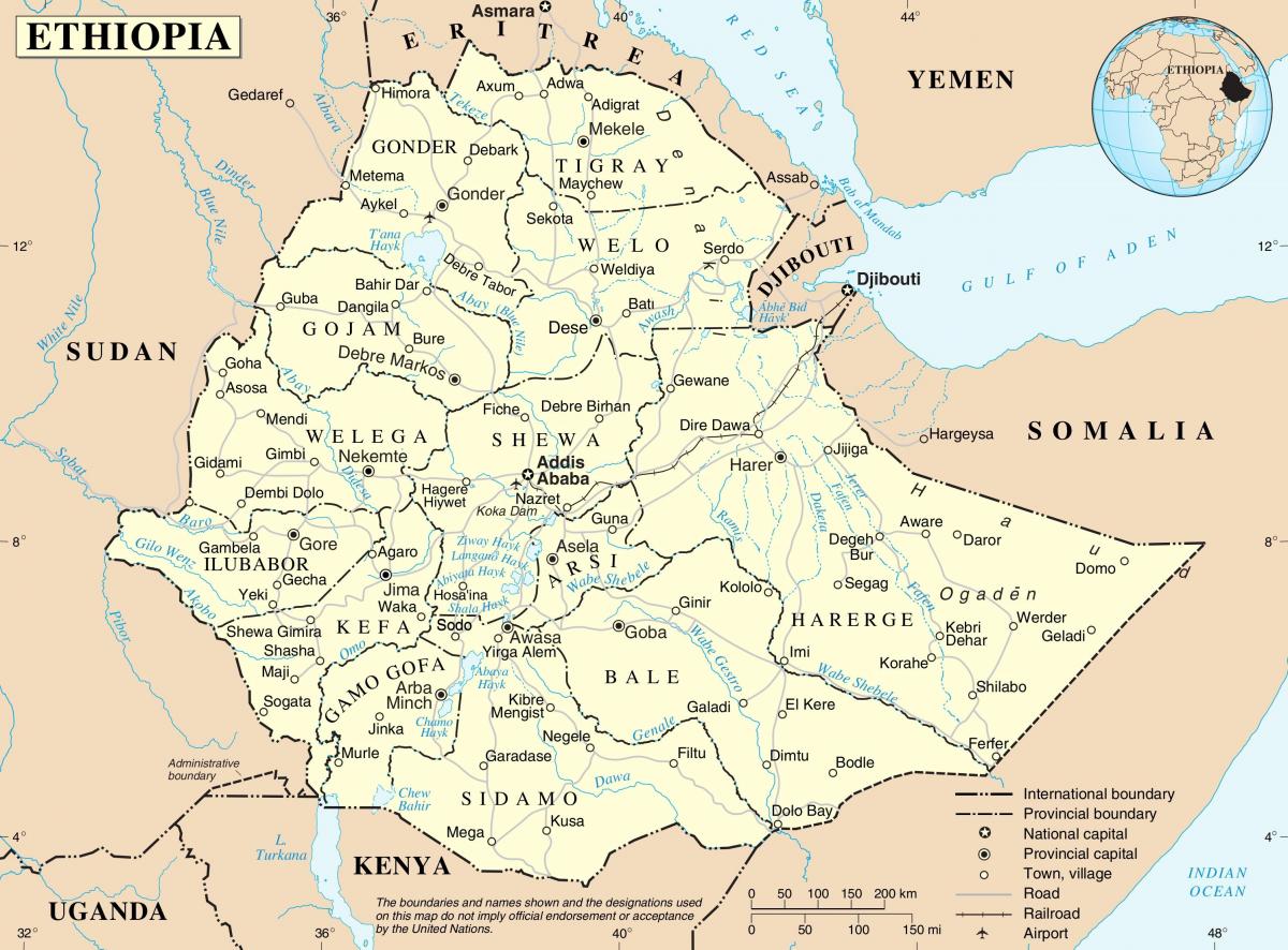 kartta Etiopiassa