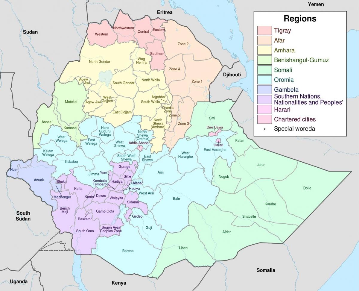 uusi Etiopian kartta