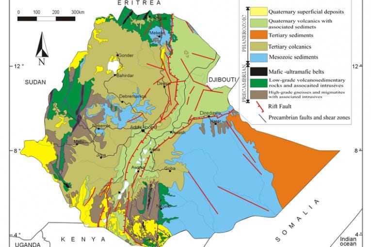 kartta Etiopia luonnonvaroja