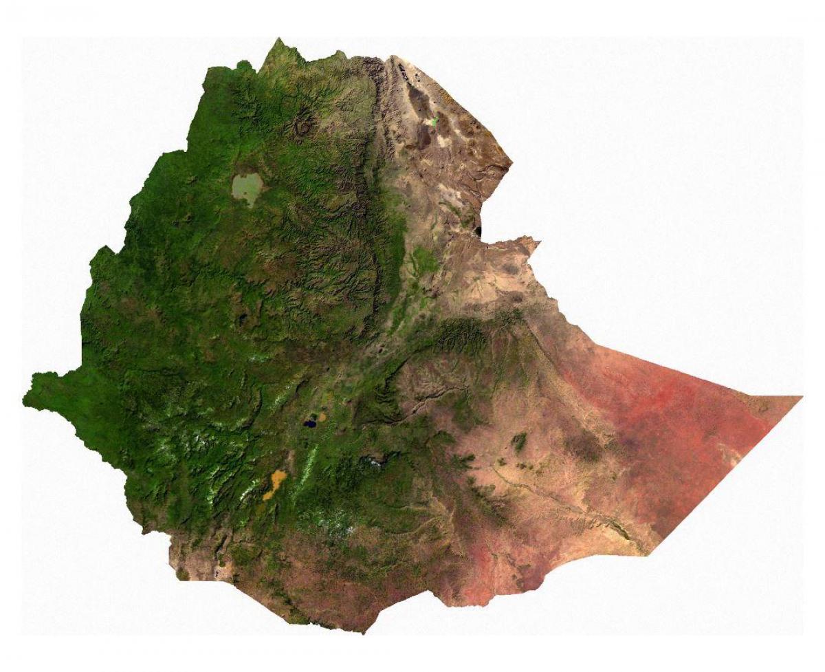 Etiopian satelliitti kartta - Etiopia satelliitti kartta (Itä - Afrikka ja  afrikan)