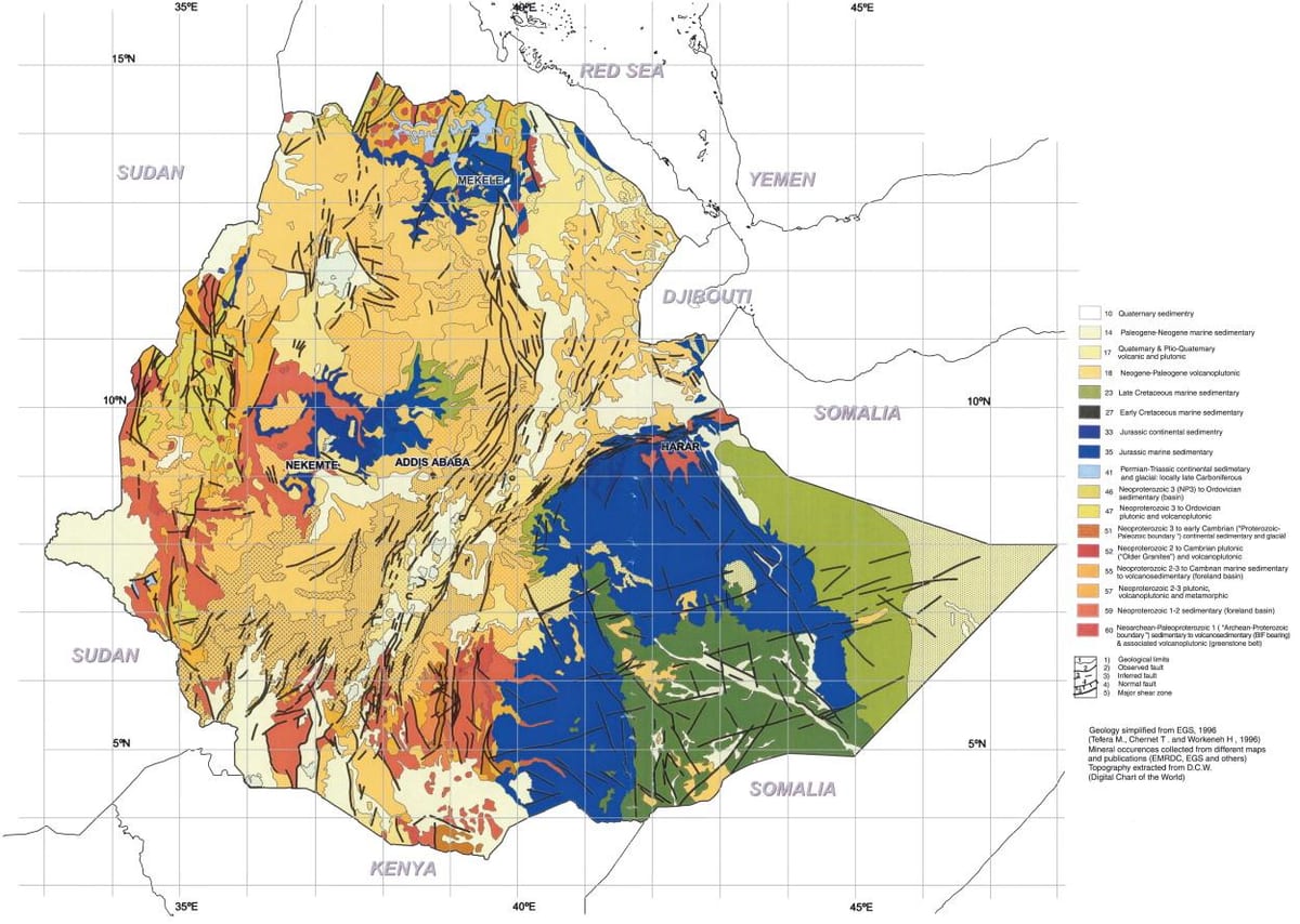 kartta geologinen kartta Etiopia