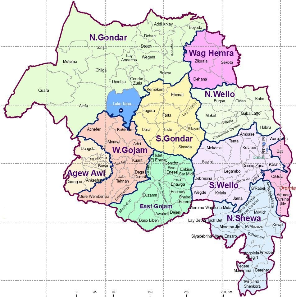 Etiopia gondar kartta