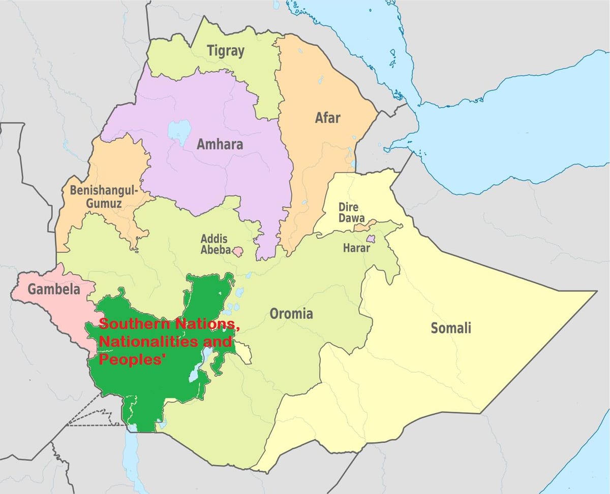 kartta snnpr Etiopia