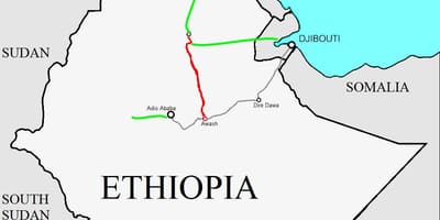 Etiopian railway kartta