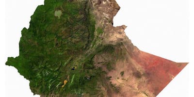 Etiopia satelliitti kartta