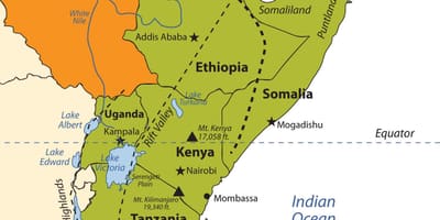 Kartta Etiopian ylänkö-afrikka