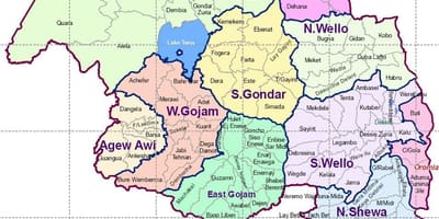 Etiopia gondar kartta