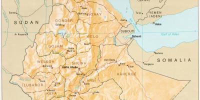 Etiopian kartta - Kartat Etiopia (Itä - Afrikka ja afrikan)